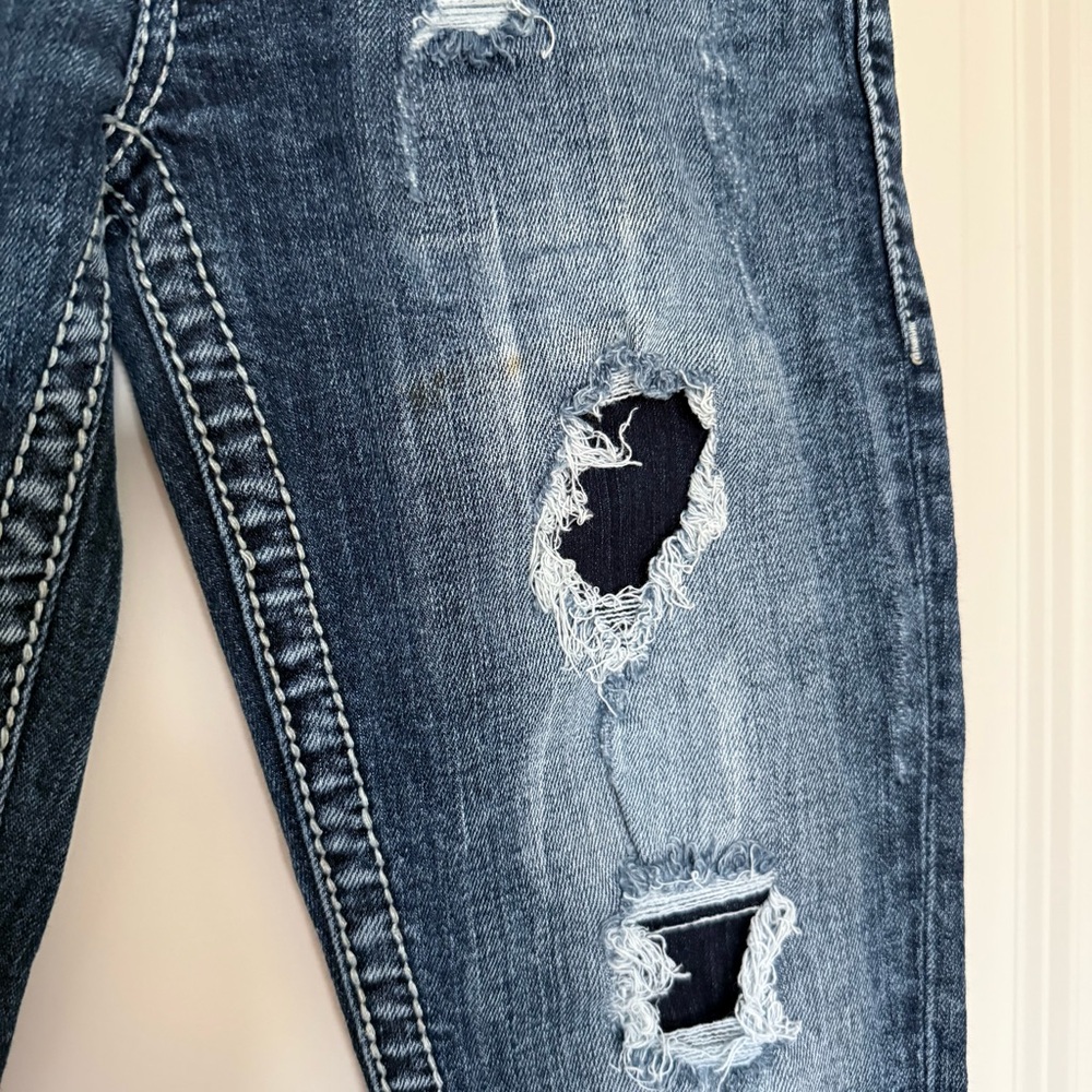 Silver Distressed Skinny Jeans - Picture 12 of 16